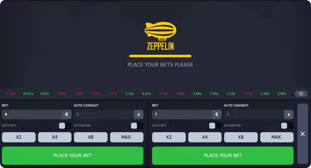 Zeppelin Game Bet